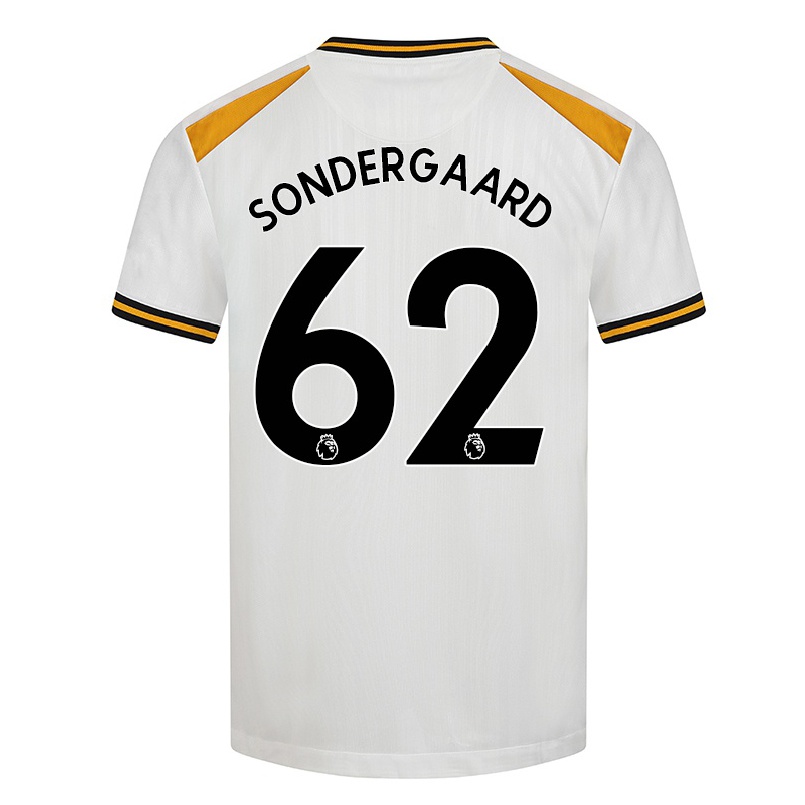 Lapset Jalkapallo Andreas Sondergaard #62 Valkoinen Keltainen 3. Paita 2021/22 Lyhythihainen Paita T-paita