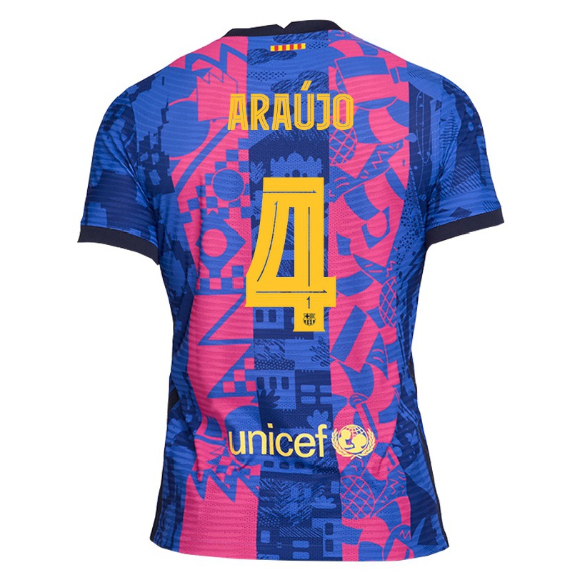 Lapset Jalkapallo Ronald Araujo #4 Sininen Ruusu 3. Paita 2021/22 Lyhythihainen Paita T-paita