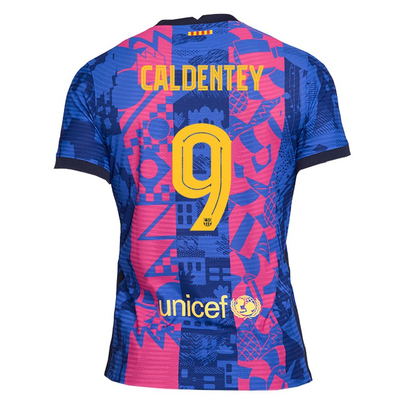 Lapset Jalkapallo Mariona Caldentey #9 Sininen Ruusu 3. Paita 2021/22 Lyhythihainen Paita T-paita