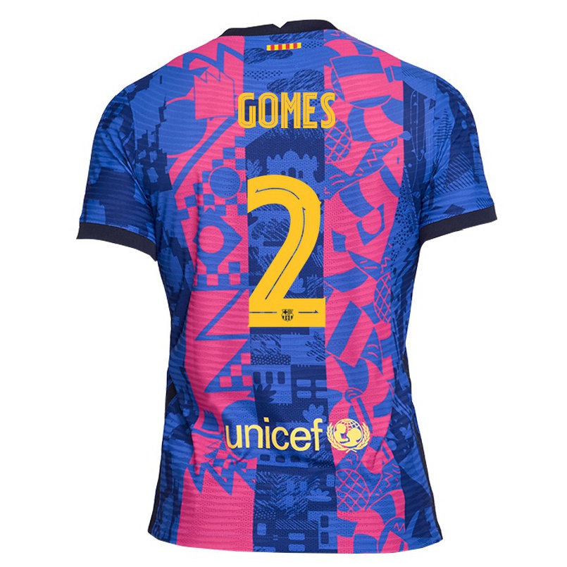Lapset Jalkapallo Igor Gomes #2 Sininen Ruusu 3. Paita 2021/22 Lyhythihainen Paita T-paita