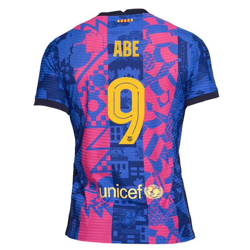 Lapset Jalkapallo Hiroki Abe #9 Sininen Ruusu 3. Paita 2021/22 Lyhythihainen Paita T-paita
