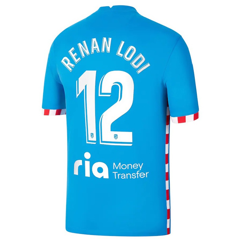 Lapset Jalkapallo Renan Lodi #12 Sininen 3. Paita 2021/22 Lyhythihainen Paita T-paita