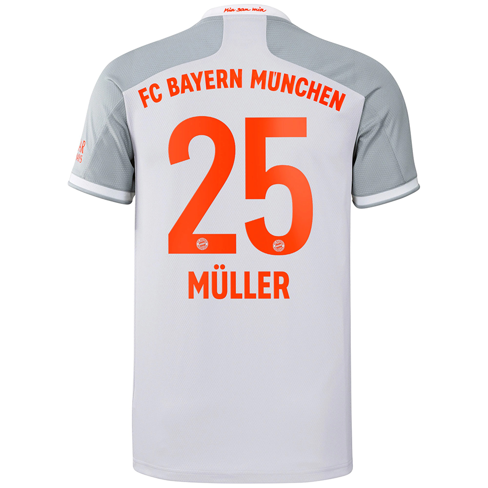 Lapset Jalkapallo Thomas Muller #25 Vieraspaita Harmaa Pelipaita 2020/21 Lyhythihainen Paita