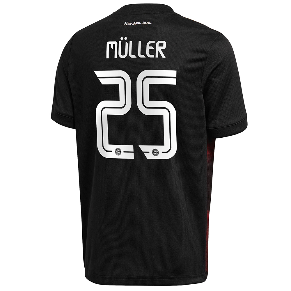 Lapset Jalkapallo Thomas Muller #25 3. Paita Musta Pelipaita 2020/21 Lyhythihainen Paita