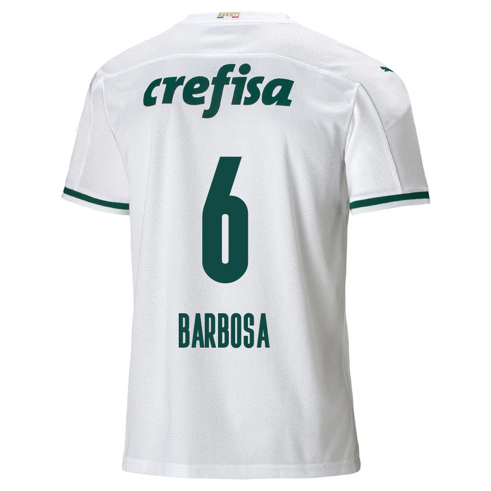 Lapset Jalkapallo Diogo Barbosa #6 Vieraspaita Valkoinen Pelipaita 2020/21 Lyhythihainen Paita