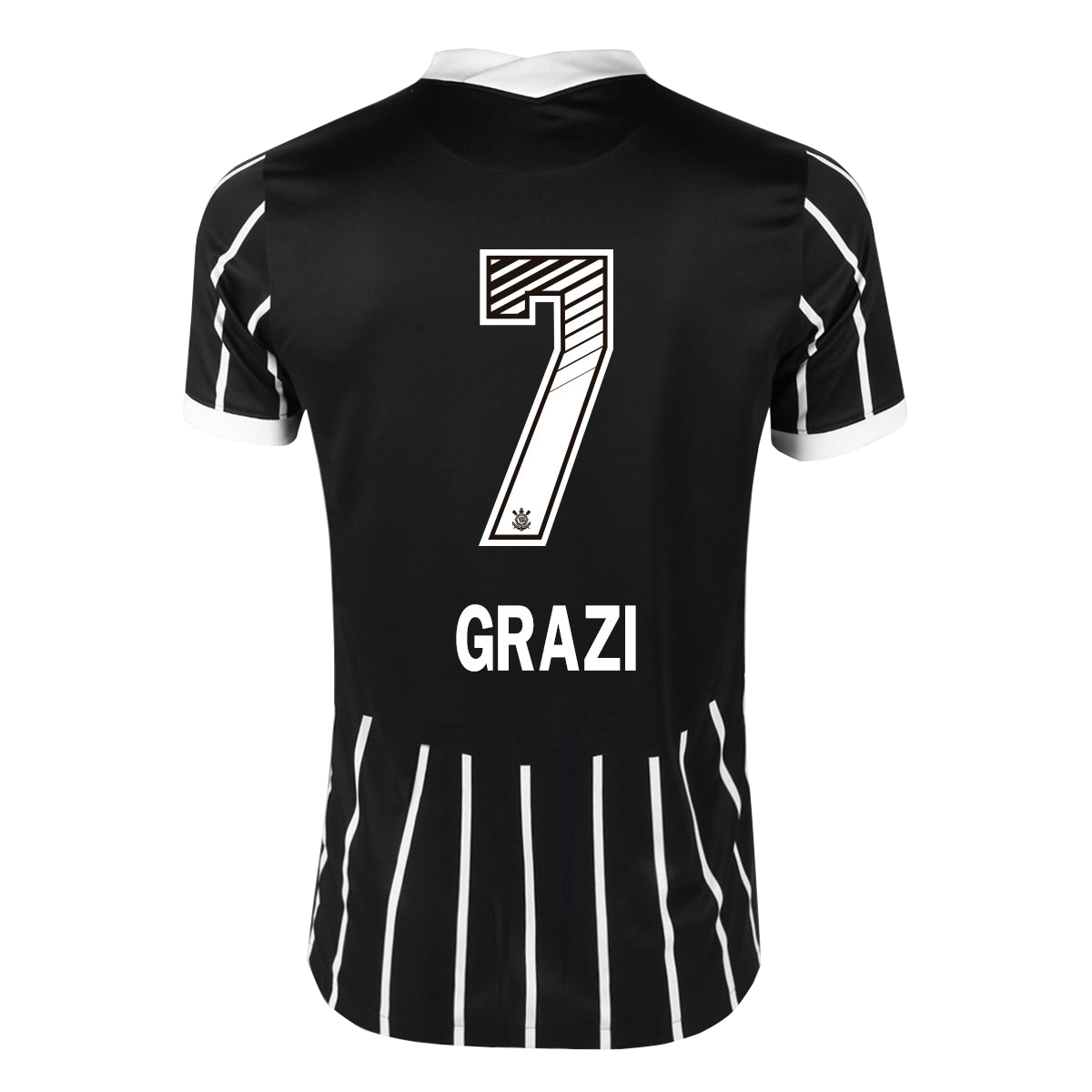 Lapset Jalkapallo Grazi #7 Vieraspaita Musta Pelipaita 2020/21 Lyhythihainen Paita