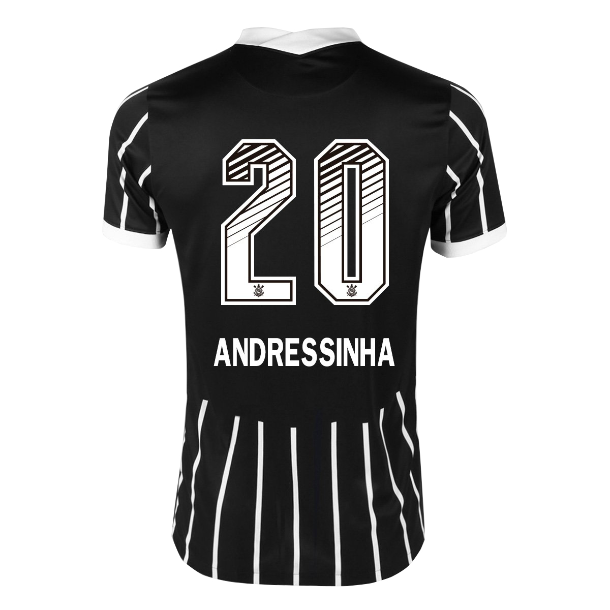 Lapset Jalkapallo Andressinha #20 Vieraspaita Musta Pelipaita 2020/21 Lyhythihainen Paita