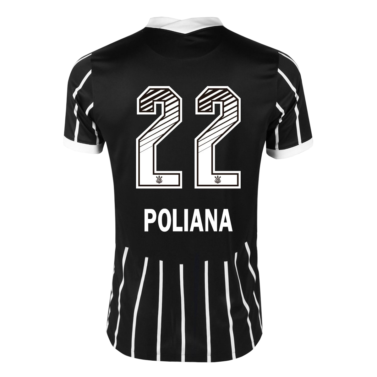 Lapset Jalkapallo Poliana #22 Vieraspaita Musta Pelipaita 2020/21 Lyhythihainen Paita