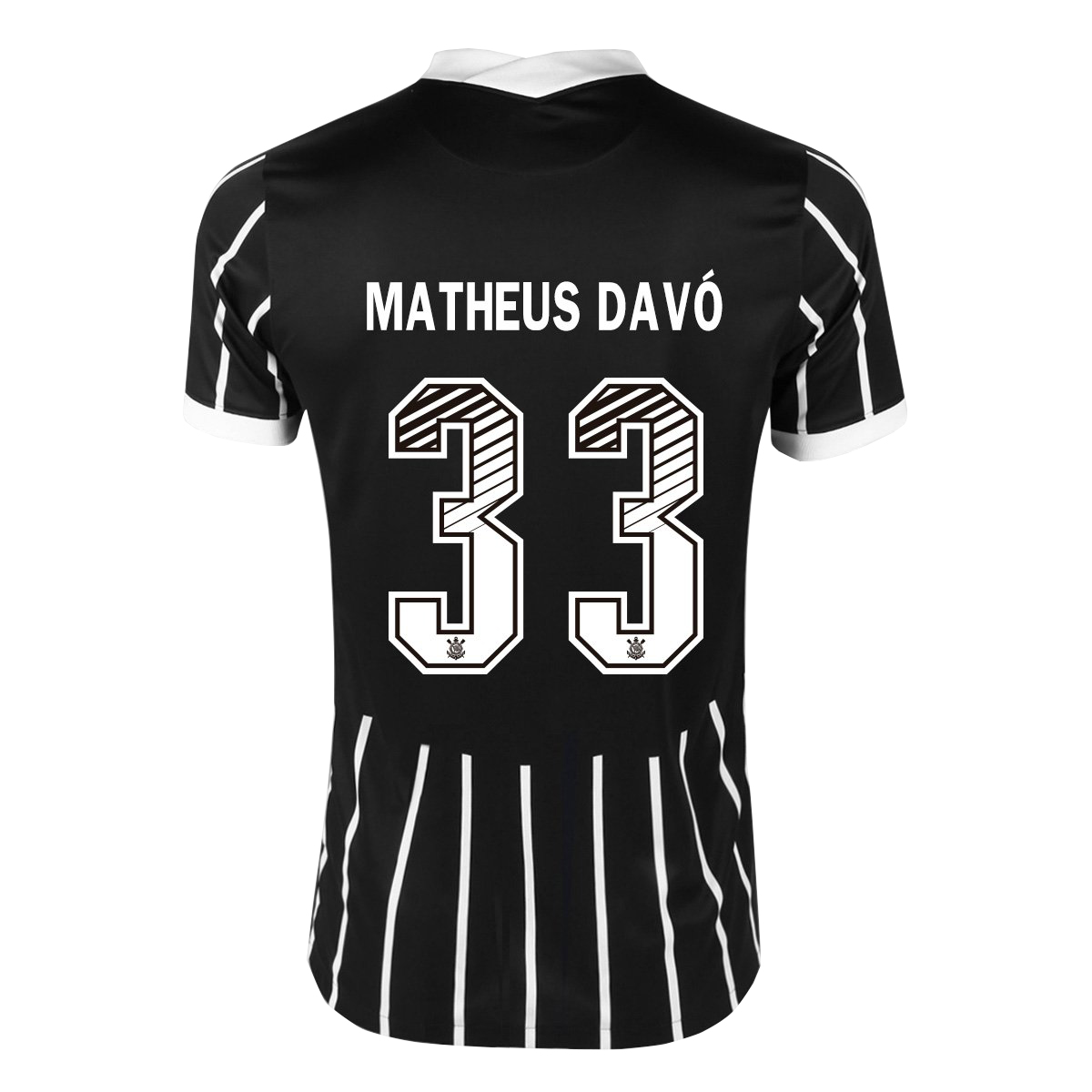 Lapset Jalkapallo Matheus Davo #33 Vieraspaita Musta Pelipaita 2020/21 Lyhythihainen Paita
