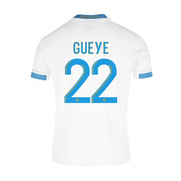 Lapset Jalkapallo Pape Gueye #22 Kotipaita Valkoinen Sininen Pelipaita 2020/21 Lyhythihainen Paita