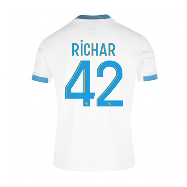 Lapset Jalkapallo Richecard Richard #42 Kotipaita Valkoinen Sininen Pelipaita 2020/21 Lyhythihainen Paita