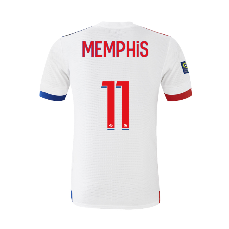 Lapset Jalkapallo Memphis Depay #11 Kotipaita Valkoinen Pelipaita 2020/21 Lyhythihainen Paita