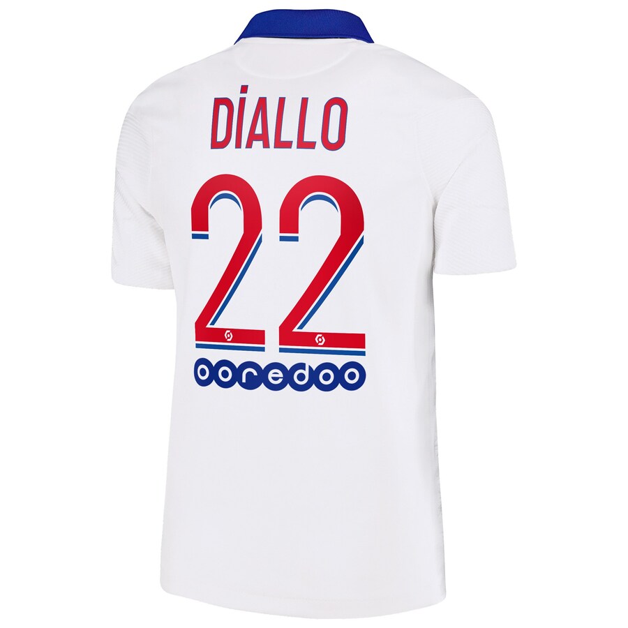 Lapset Jalkapallo Abdou Diallo #22 Vieraspaita Valkoinen Pelipaita 2020/21 Lyhythihainen Paita