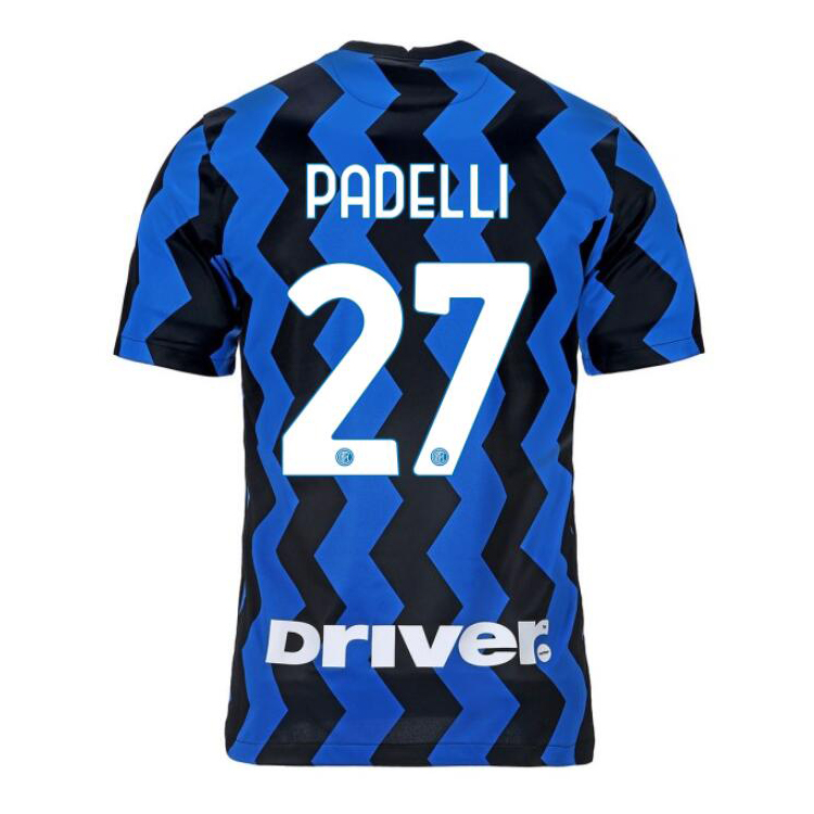 Lapset Jalkapallo Daniele Padelli #27 Kotipaita Sininen Musta Pelipaita 2020/21 Lyhythihainen Paita