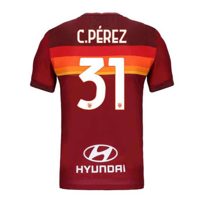 Lapset Jalkapallo Carles Perez #31 Kotipaita Punainen Pelipaita 2020/21 Lyhythihainen Paita