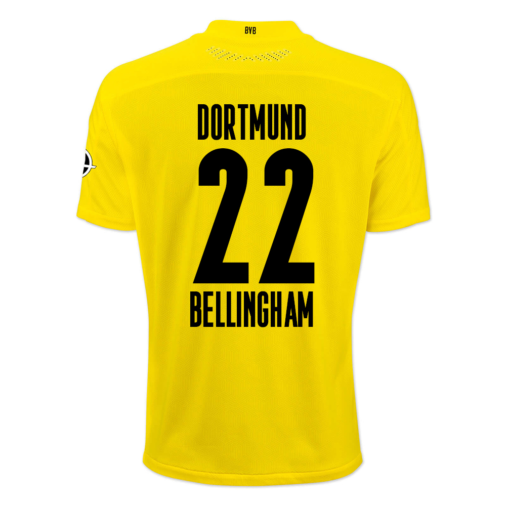 Lapset Jalkapallo Jude Bellingham #22 Kotipaita Keltainen Musta Pelipaita 2020/21 Lyhythihainen Paita