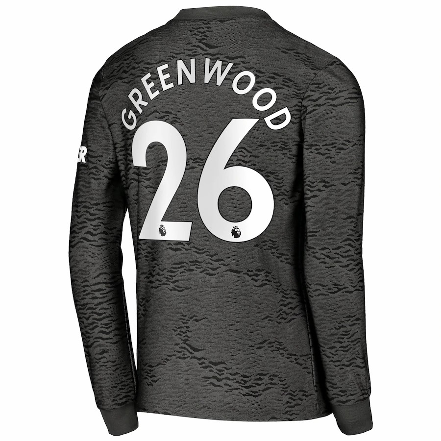 Lapset Jalkapallo Mason Greenwood #26 Vieraspaita Musta Pelipaita 2020/21 Lyhythihainen Paita