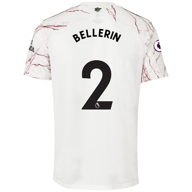 Lapset Jalkapallo Hector Bellerin #2 Vieraspaita Valkoinen Pelipaita 2020/21 Lyhythihainen Paita