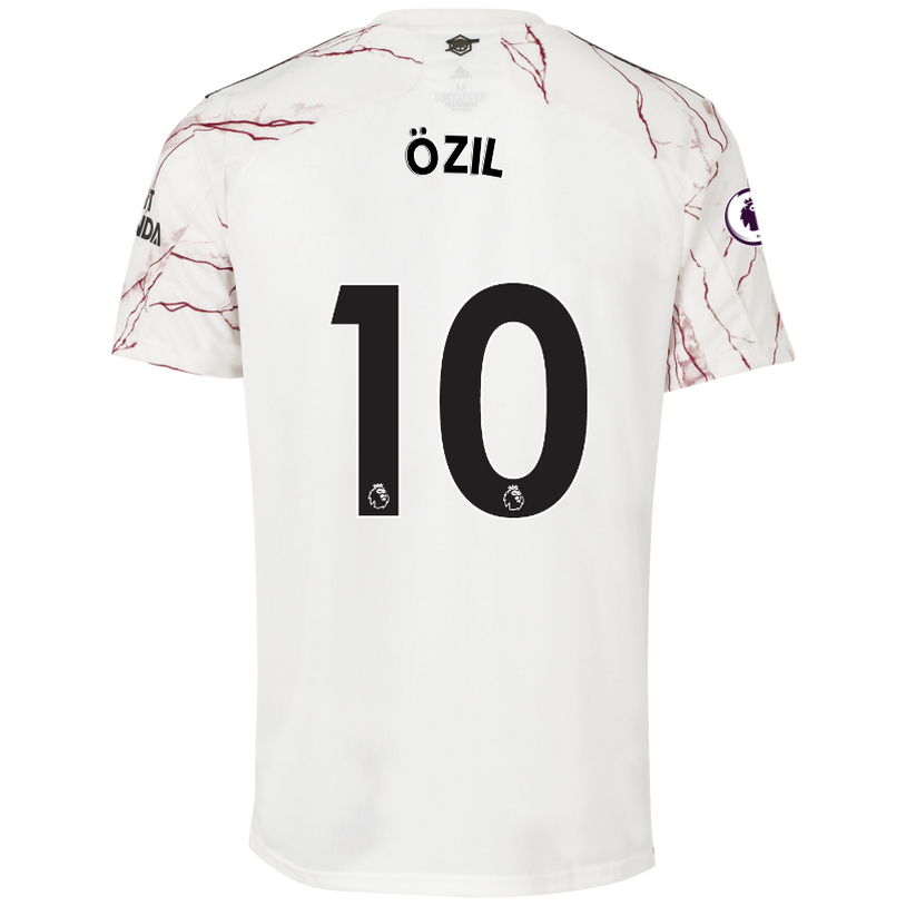 Lapset Jalkapallo Mesut Ozil #10 Vieraspaita Valkoinen Pelipaita 2020/21 Lyhythihainen Paita