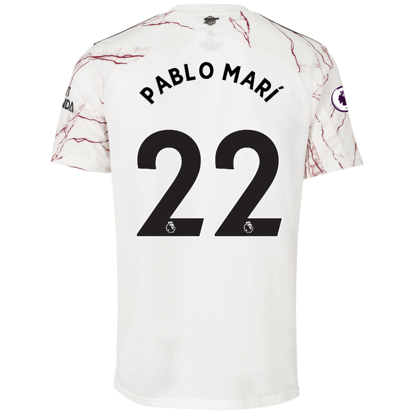 Lapset Jalkapallo Pablo Mari #22 Vieraspaita Valkoinen Pelipaita 2020/21 Lyhythihainen Paita