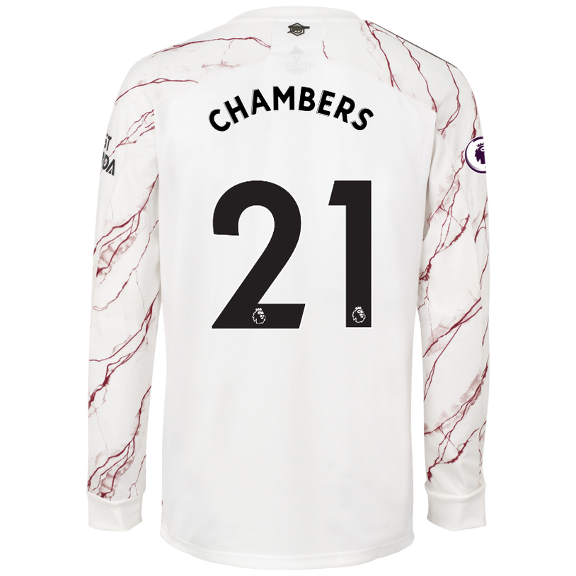 Lapset Jalkapallo Calum Chambers #21 Vieraspaita Valkoinen Pelipaita 2020/21 Lyhythihainen Paita