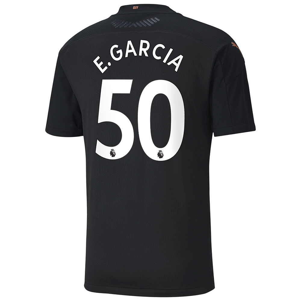 Lapset Jalkapallo Eric Garcia #50 Vieraspaita Musta Pelipaita 2020/21 Lyhythihainen Paita