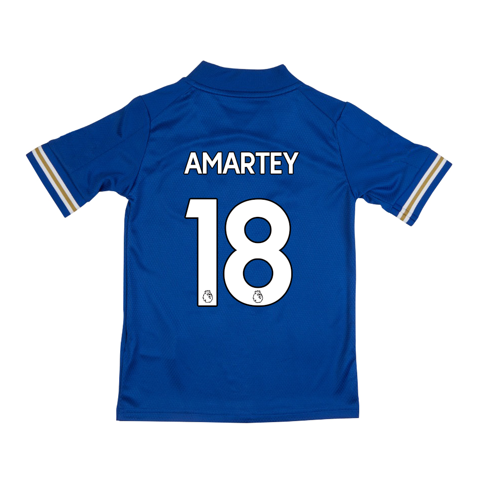 Lapset Jalkapallo Daniel Amartey #18 Kotipaita Sininen Pelipaita 2020/21 Lyhythihainen Paita