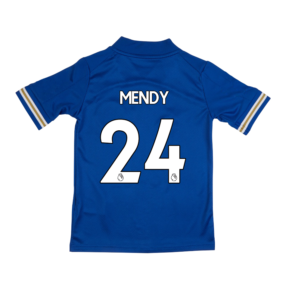 Lapset Jalkapallo Nampalys Mendy #24 Kotipaita Sininen Pelipaita 2020/21 Lyhythihainen Paita