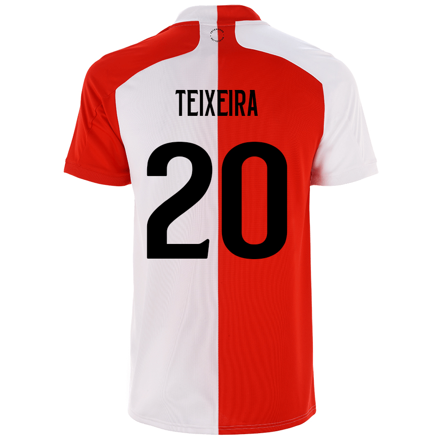 Lapset Jalkapallo Joao Carlos Teixeira #20 Kotipaita Punainen Valkoinen Pelipaita 2020/21 Lyhythihainen Paita