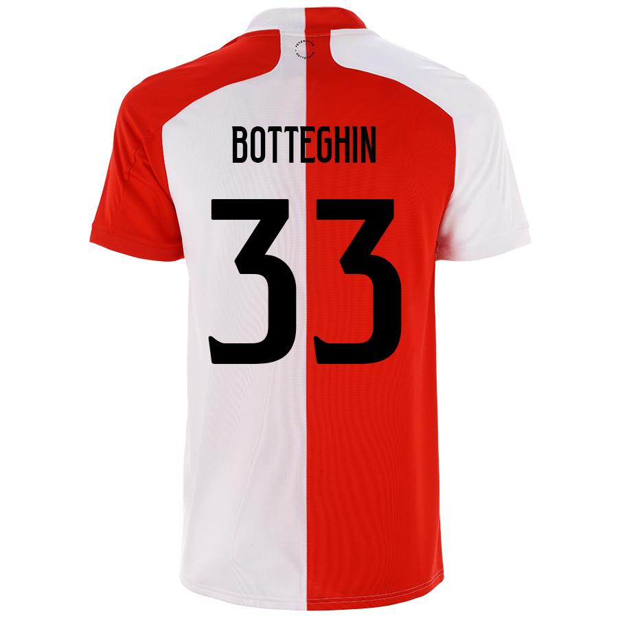 Lapset Jalkapallo Eric Botteghin #33 Kotipaita Punainen Valkoinen Pelipaita 2020/21 Lyhythihainen Paita