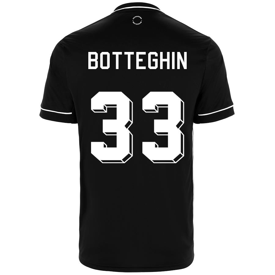 Lapset Jalkapallo Eric Botteghin #33 Vieraspaita Musta Pelipaita 2020/21 Lyhythihainen Paita