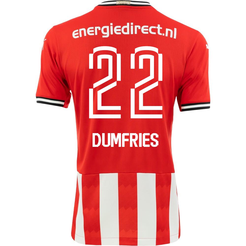Lapset Jalkapallo Denzel Dumfries #22 Kotipaita Punainen Pelipaita 2020/21 Lyhythihainen Paita
