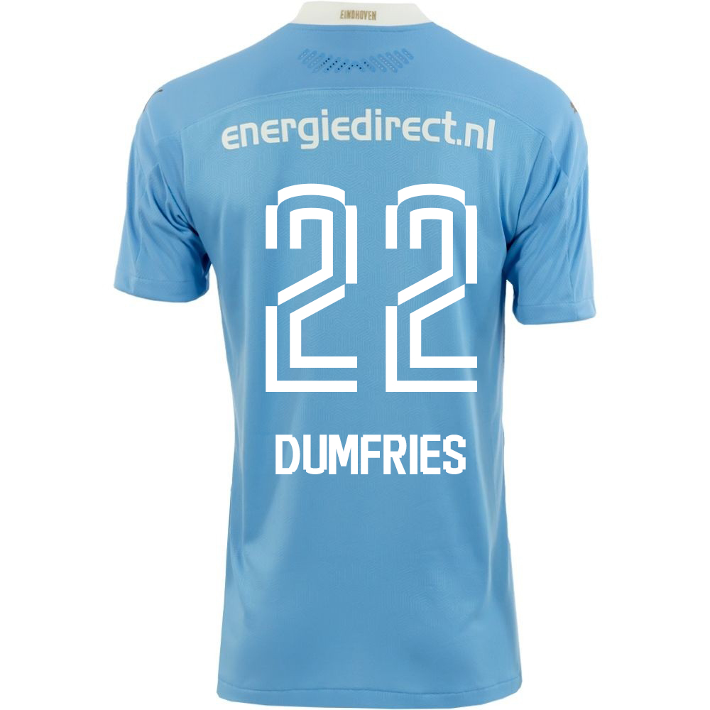 Lapset Jalkapallo Denzel Dumfries #22 Vieraspaita Sininen Pelipaita 2020/21 Lyhythihainen Paita