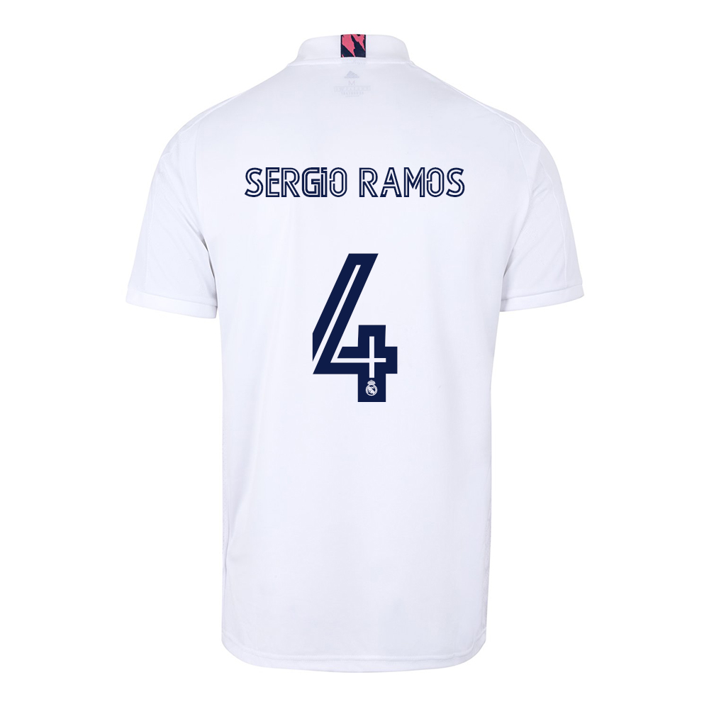 Lapset Jalkapallo Sergio Ramos #4 Kotipaita Valkoinen Pelipaita 2020/21 Lyhythihainen Paita