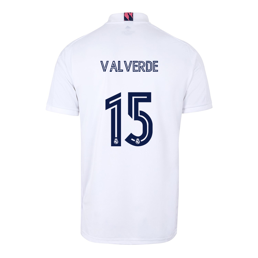 Lapset Jalkapallo Federico Valverde #15 Kotipaita Valkoinen Pelipaita 2020/21 Lyhythihainen Paita