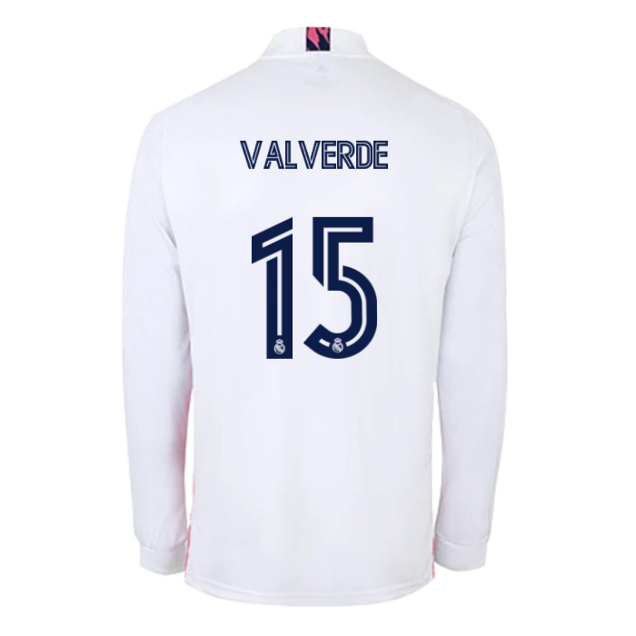 Lapset Jalkapallo Federico Valverde #15 Kotipaita Valkoinen Pelipaita 2020/21 Lyhythihainen Paita