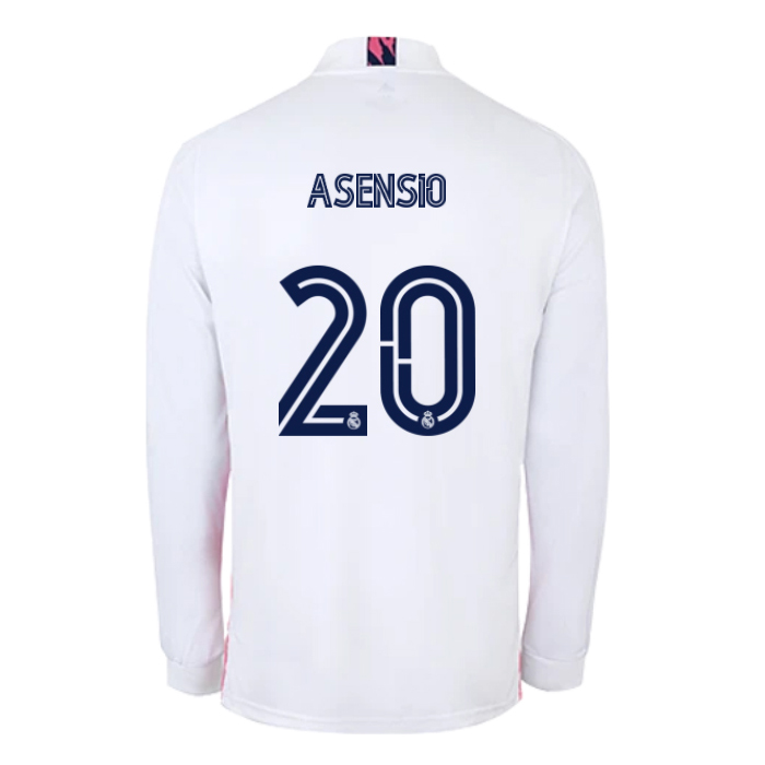 Lapset Jalkapallo Marco Asensio #20 Kotipaita Valkoinen Pelipaita 2020/21 Lyhythihainen Paita