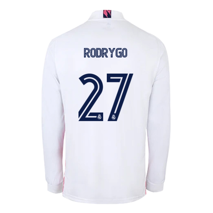 Lapset Jalkapallo Rodrygo #27 Kotipaita Valkoinen Pelipaita 2020/21 Lyhythihainen Paita