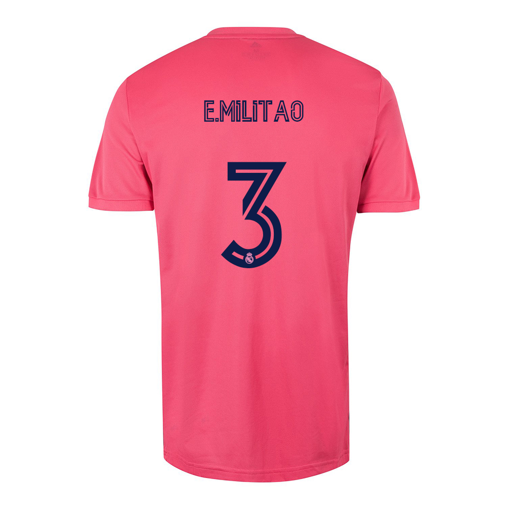 Lapset Jalkapallo Eder Militao #3 Vieraspaita Vaaleanpunainen Pelipaita 2020/21 Lyhythihainen Paita