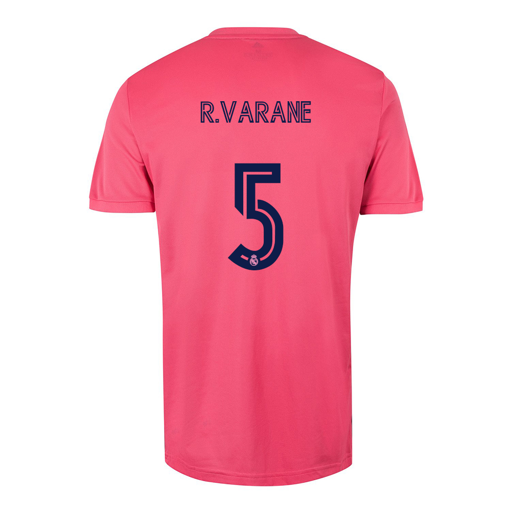 Lapset Jalkapallo Raphael Varane #5 Vieraspaita Vaaleanpunainen Pelipaita 2020/21 Lyhythihainen Paita