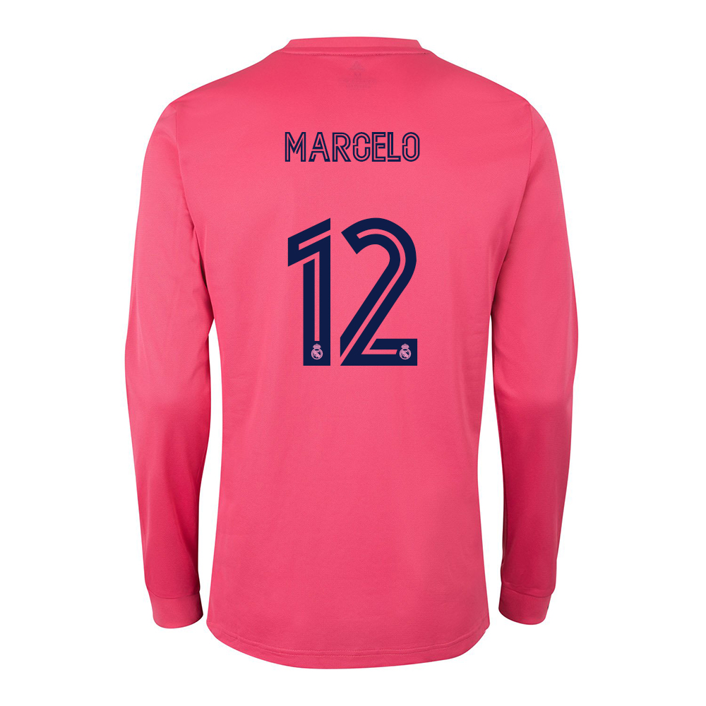 Lapset Jalkapallo Marcelo #12 Vieraspaita Vaaleanpunainen Pelipaita 2020/21 Lyhythihainen Paita