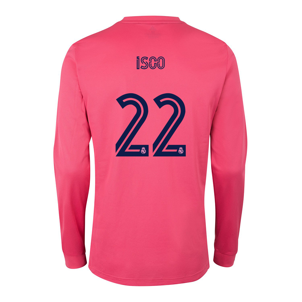 Lapset Jalkapallo Isco #22 Vieraspaita Vaaleanpunainen Pelipaita 2020/21 Lyhythihainen Paita