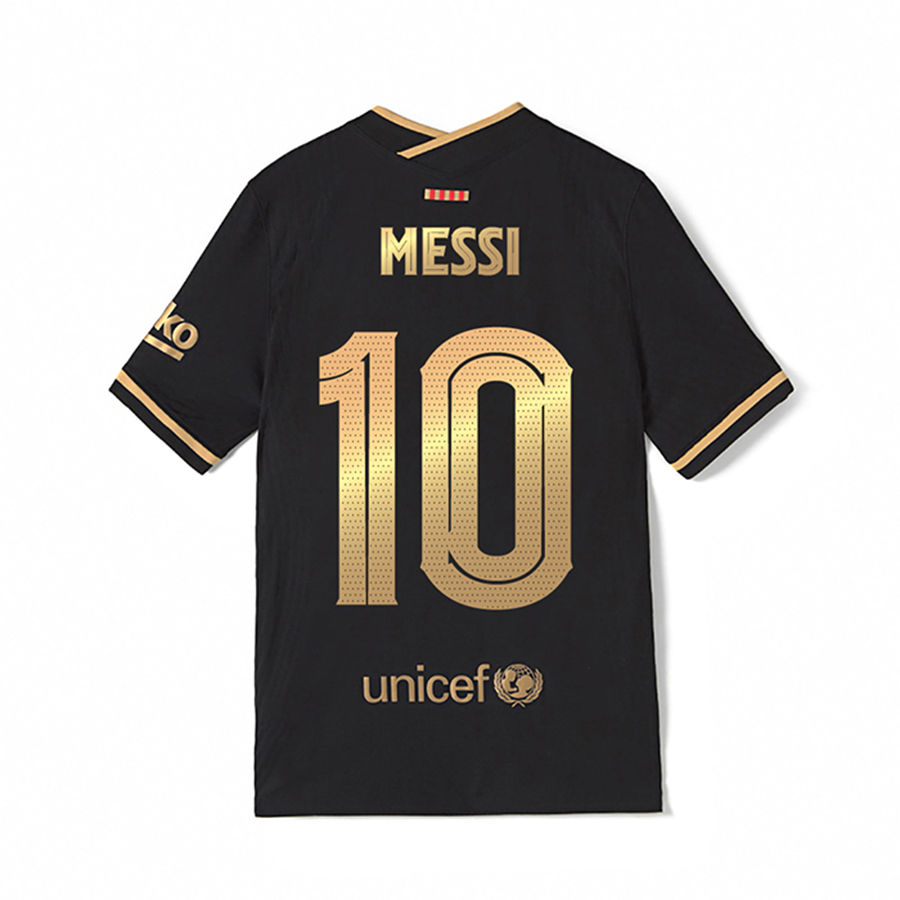 Lapset Jalkapallo Lionel Messi #10 Vieraspaita Musta Pelipaita 2020/21 Lyhythihainen Paita