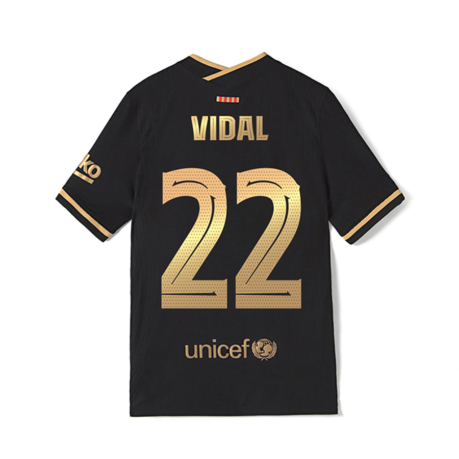 Lapset Jalkapallo Arturo Vidal #22 Vieraspaita Musta Pelipaita 2020/21 Lyhythihainen Paita