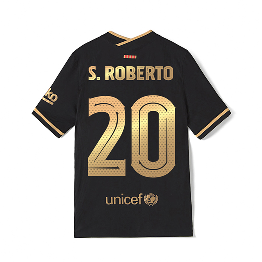 Lapset Jalkapallo Sergi Roberto #20 Vieraspaita Musta Pelipaita 2020/21 Lyhythihainen Paita