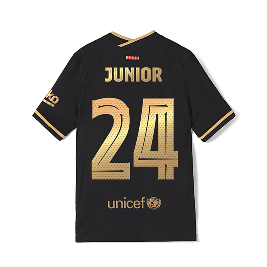 Lapset Jalkapallo Junior Firpo #24 Vieraspaita Musta Pelipaita 2020/21 Lyhythihainen Paita
