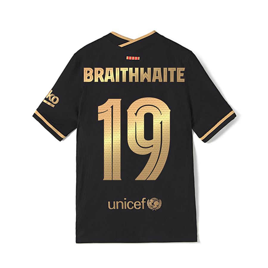 Lapset Jalkapallo Martin Braithwaite #19 Vieraspaita Musta Pelipaita 2020/21 Lyhythihainen Paita