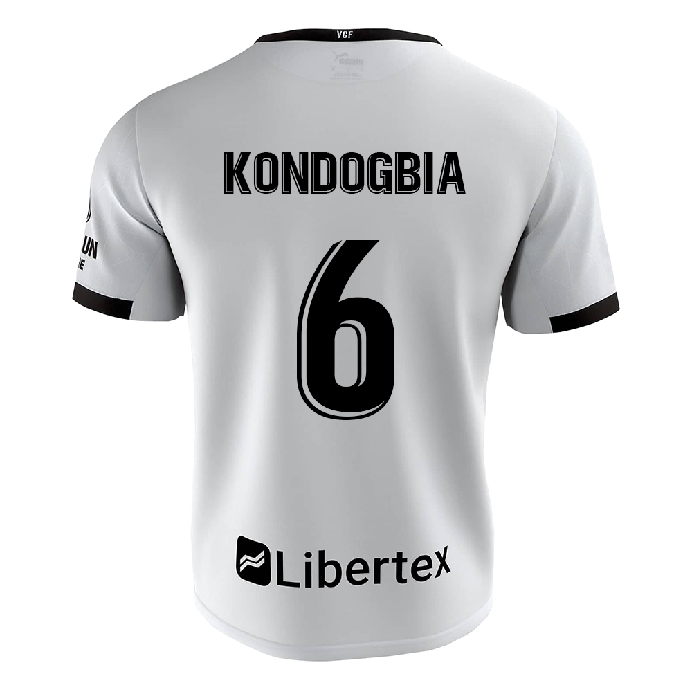 Lapset Jalkapallo Geoffrey Kondogbia #6 Kotipaita Valkoinen Pelipaita 2020/21 Lyhythihainen Paita