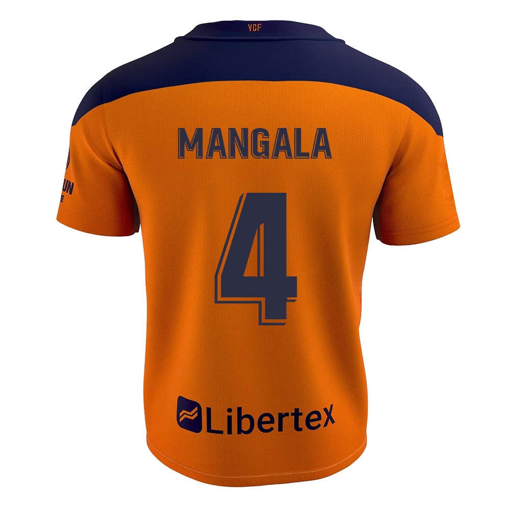 Lapset Jalkapallo Eliaquim Mangala #4 Vieraspaita Oranssi Pelipaita 2020/21 Lyhythihainen Paita
