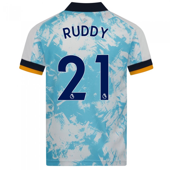Lapset Jalkapallo John Ruddy #21 Vieraspaita Valkoinen Sininen Pelipaita 2020/21 Lyhythihainen Paita
